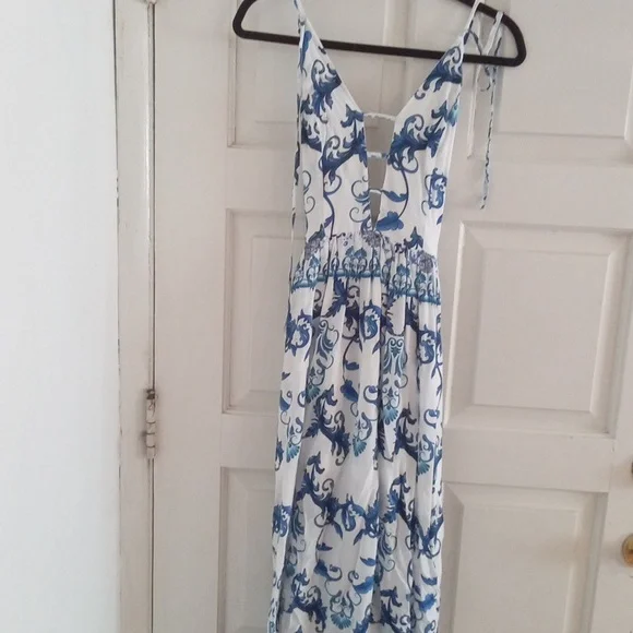 fashion nova blue floral dress Dusty Blue Lace Tulle A-line Bridesmaid Dress